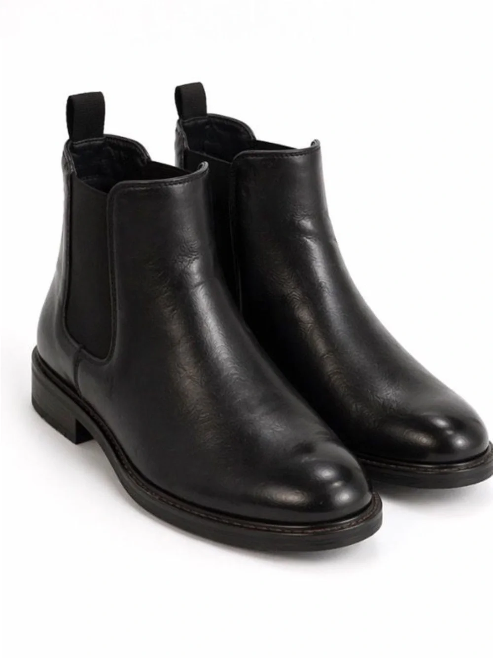 Men's Black Leather Chukka Boots - Classic Slip-On Style